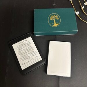 Levenger Palm Notes Case - Black Leather 4" x 3" NEW